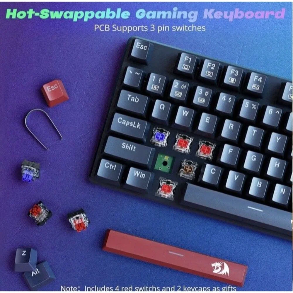 Redragon Mechanical Gaming Keyboard Wired, 11 Programmable Backlit Modes